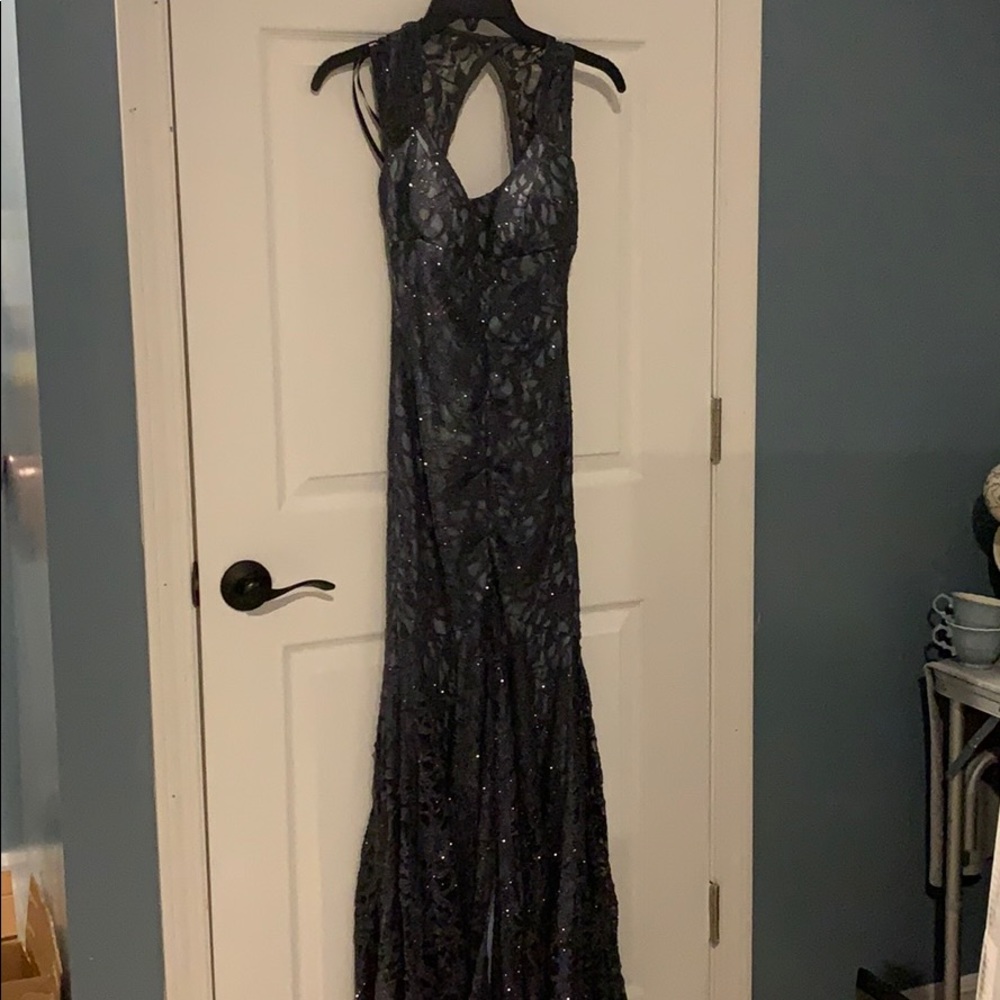 Grey and blue dress